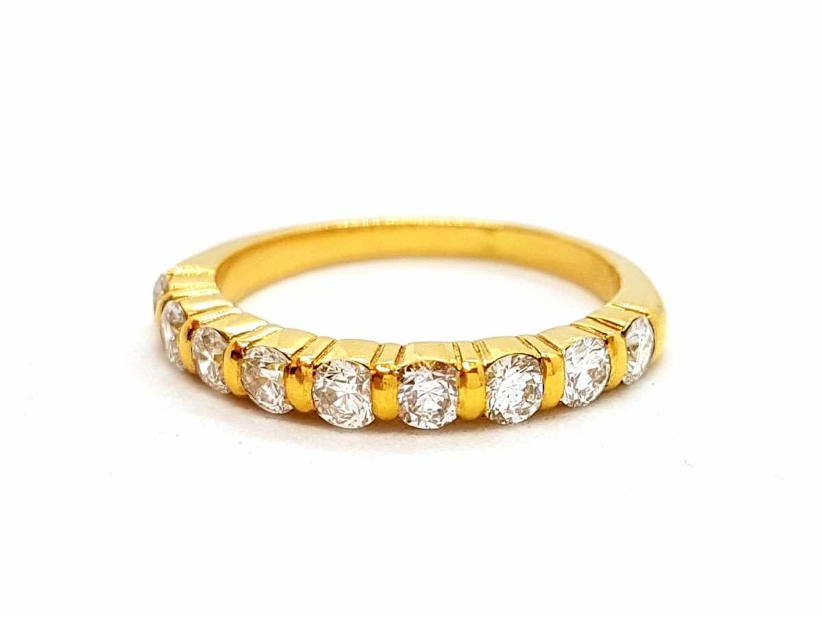 Bague Demi alliance Or jaune Diamant - Castafiore