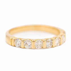 Bague demi alliance Or jaune Diamant - Castafiore