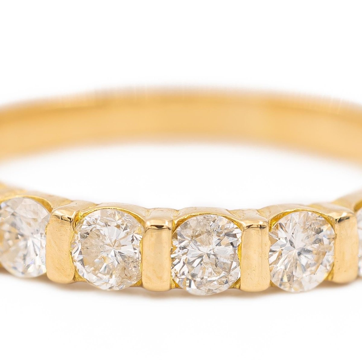 Bague demi alliance Or jaune Diamant - Castafiore