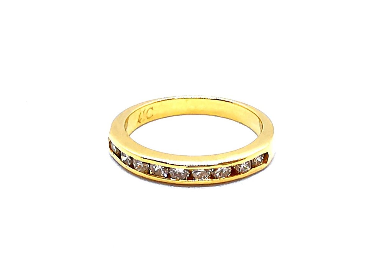 Bague Demi alliance Or jaune Diamant - Castafiore
