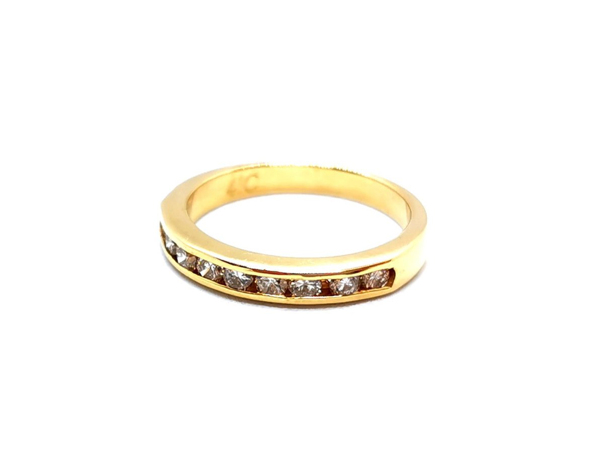 Bague Demi alliance Or jaune Diamant - Castafiore