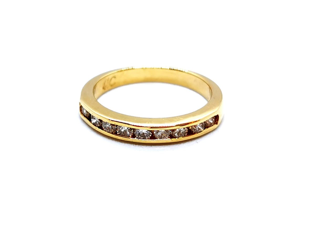 Bague Demi alliance Or jaune Diamant - Castafiore