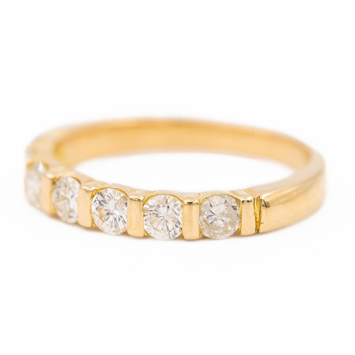 Bague demi alliance Or jaune Diamant - Castafiore