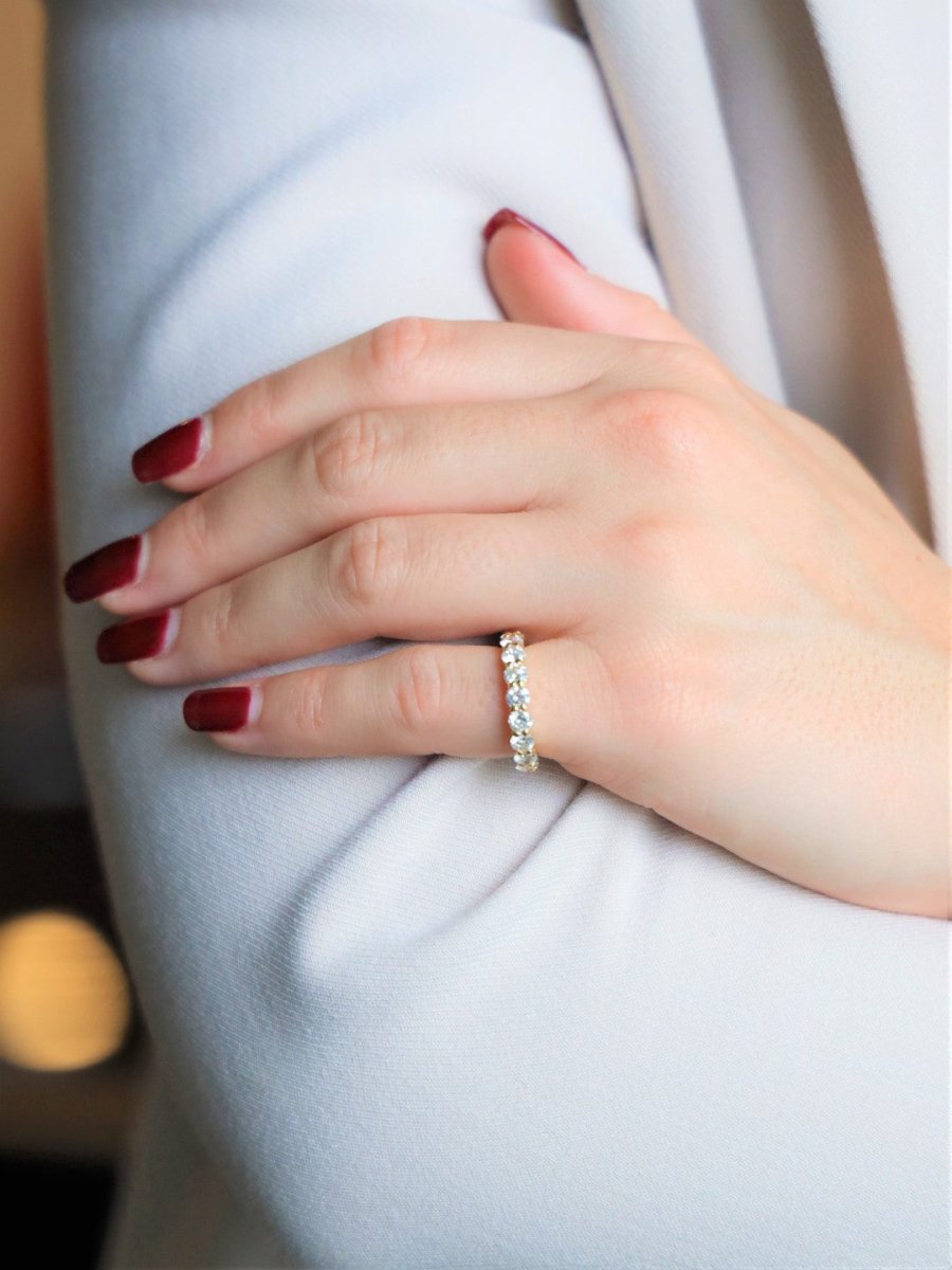 Bague Demi alliance Or jaune Diamant - Castafiore