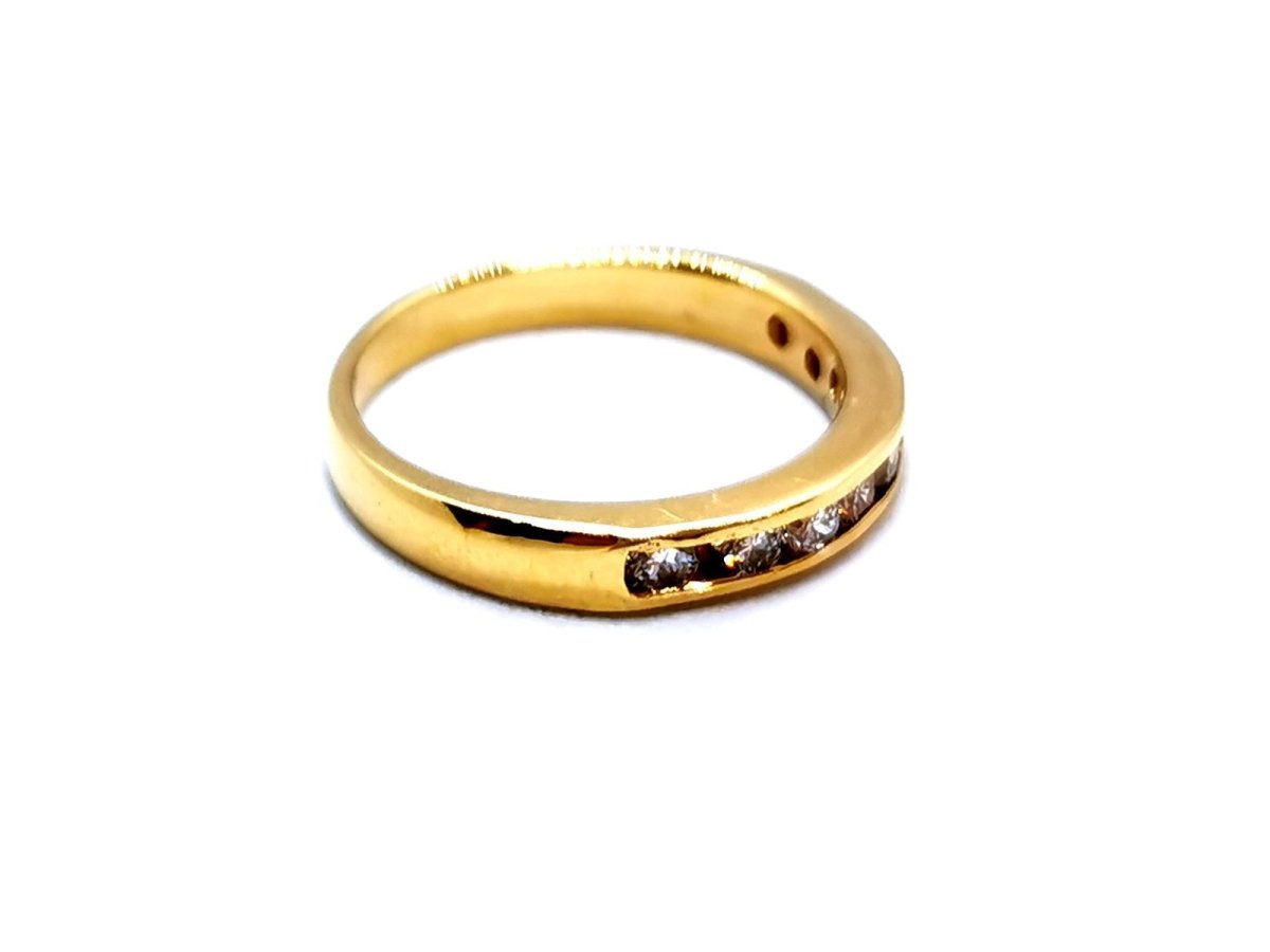 Bague Demi alliance Or jaune Diamant - Castafiore
