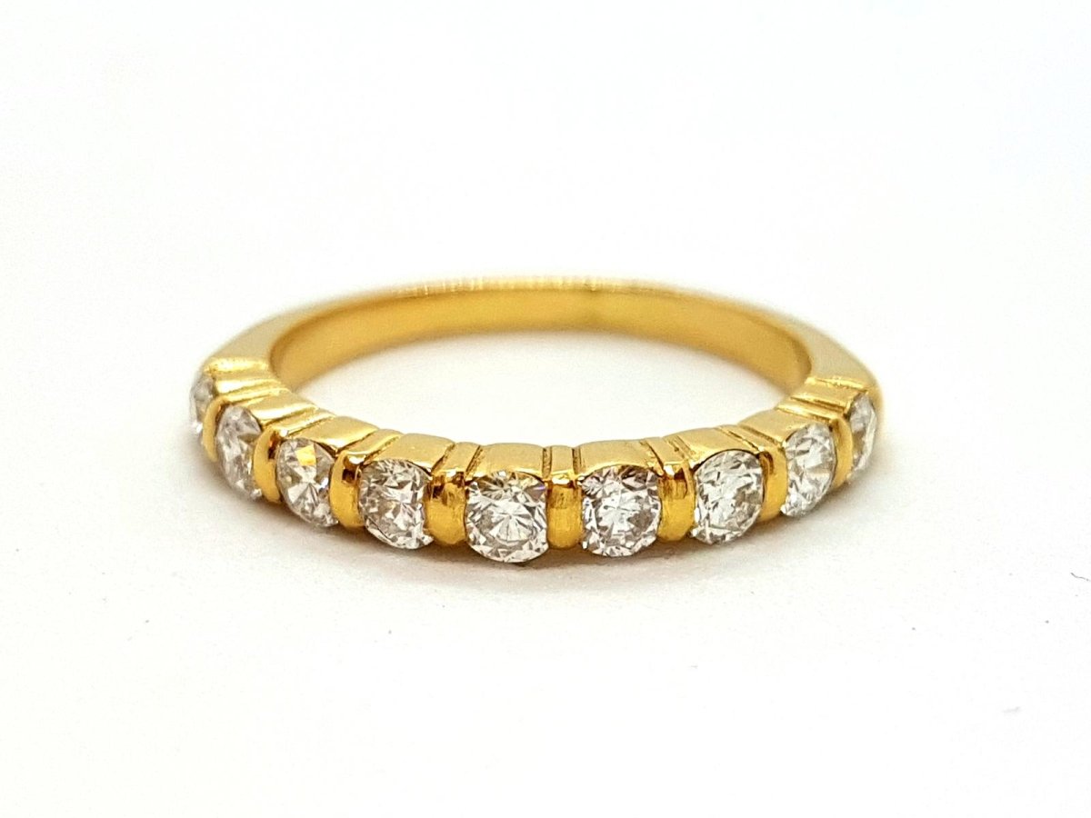 Bague Demi alliance Or jaune Diamant - Castafiore