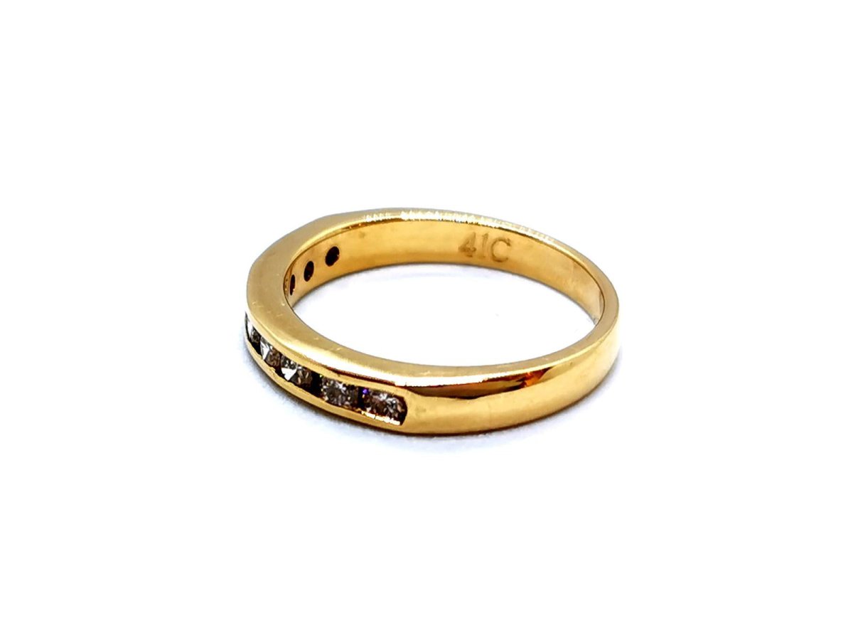 Bague Demi alliance Or jaune Diamant - Castafiore