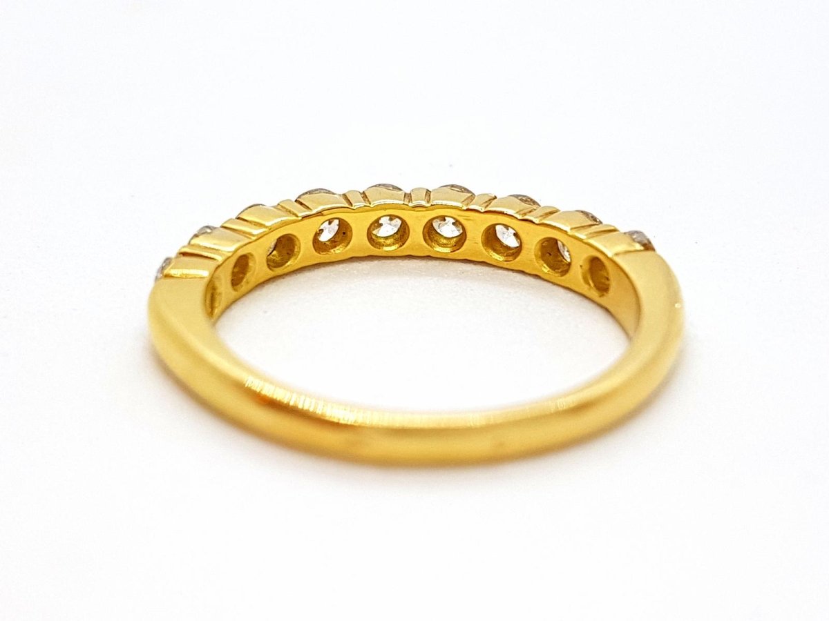Bague Demi alliance Or jaune Diamant - Castafiore