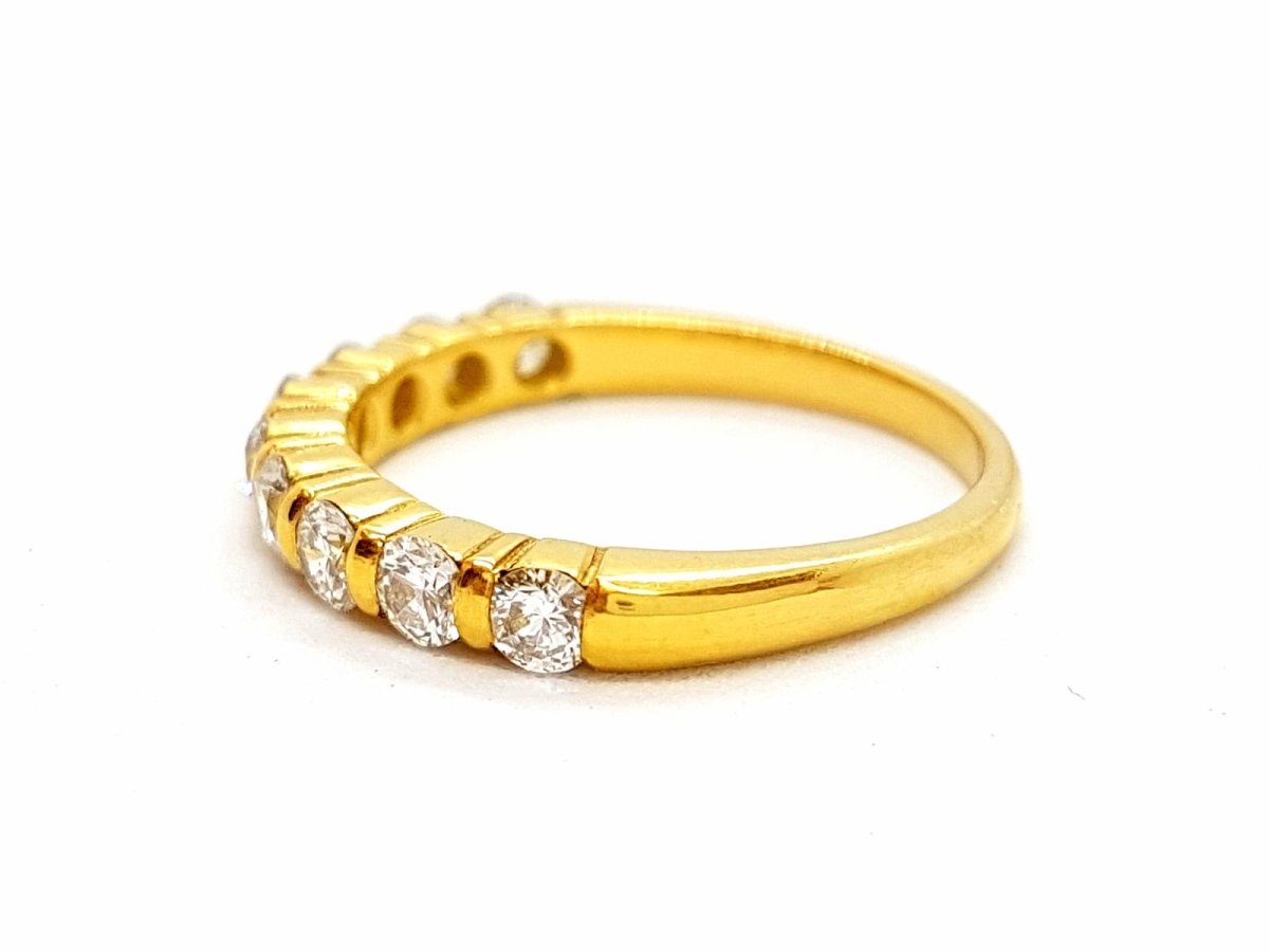 Bague Demi alliance Or jaune Diamant - Castafiore