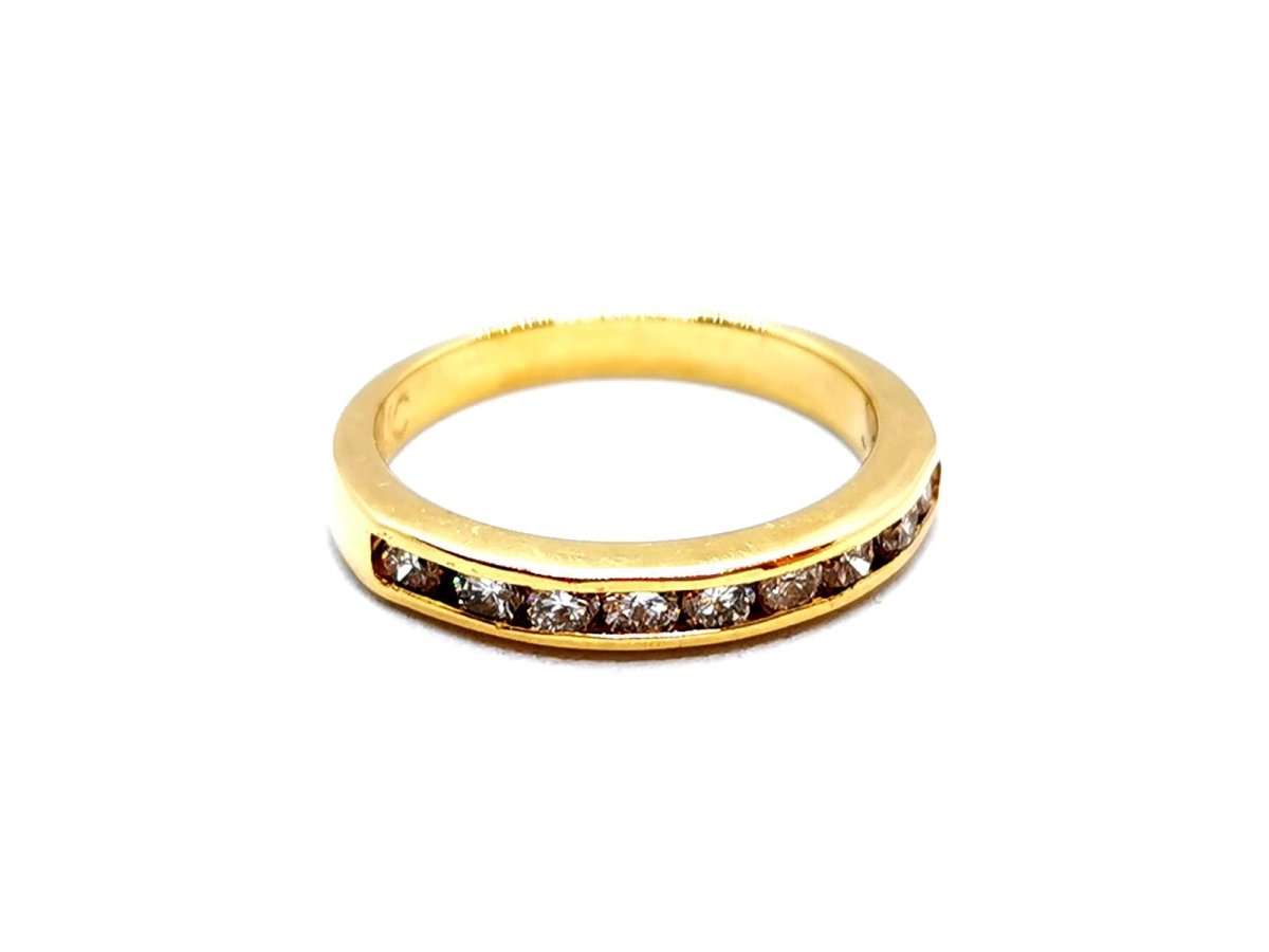 Bague Demi alliance Or jaune Diamant - Castafiore