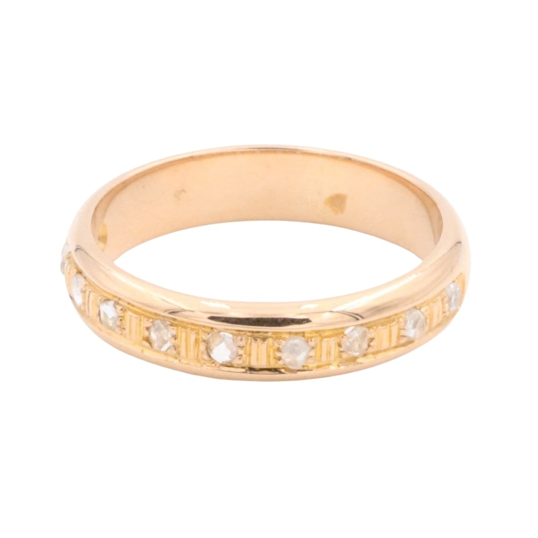 Bague Demi alliance Or rose Diamant - Castafiore