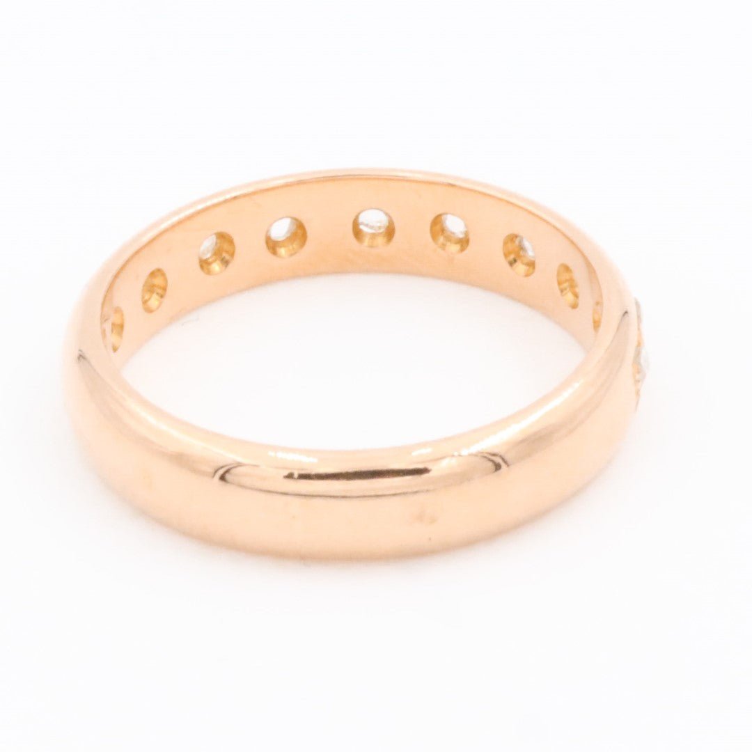 Bague Demi alliance Or rose Diamant - Castafiore