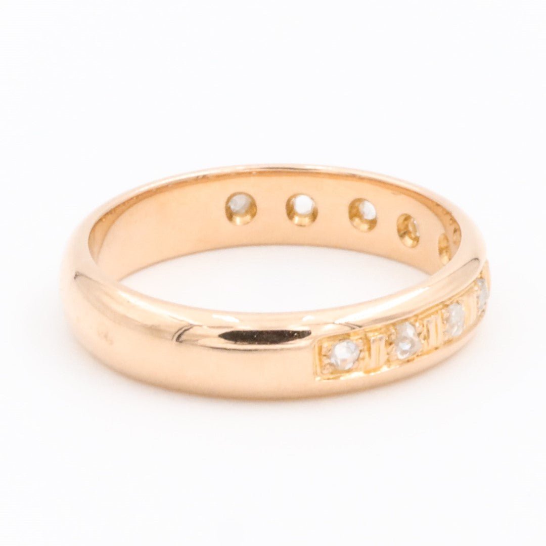 Bague Demi alliance Or rose Diamant - Castafiore