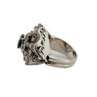 Bague dentelle en platine, saphir et diamants - Castafiore