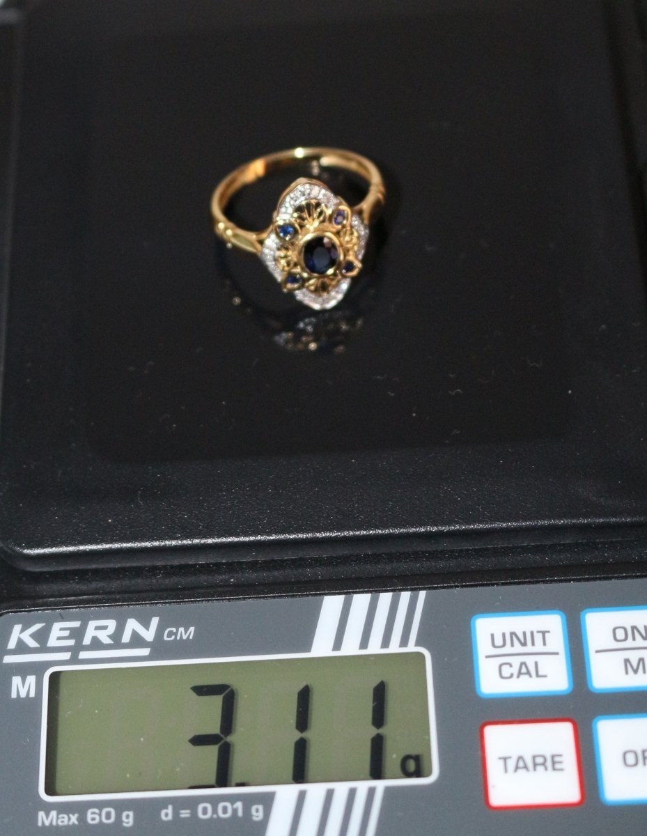 Bague Dentelles Saphirs Style Belle Epoque - Castafiore