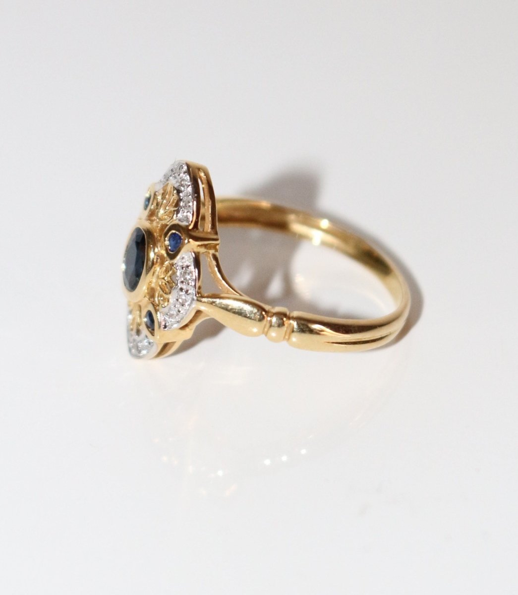 Bague Dentelles Saphirs Style Belle Epoque - Castafiore