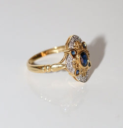 Bague Dentelles Saphirs Style Belle Epoque - Castafiore