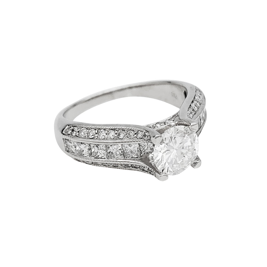 Bague diamant 1,13 carat en or blanc - Castafiore
