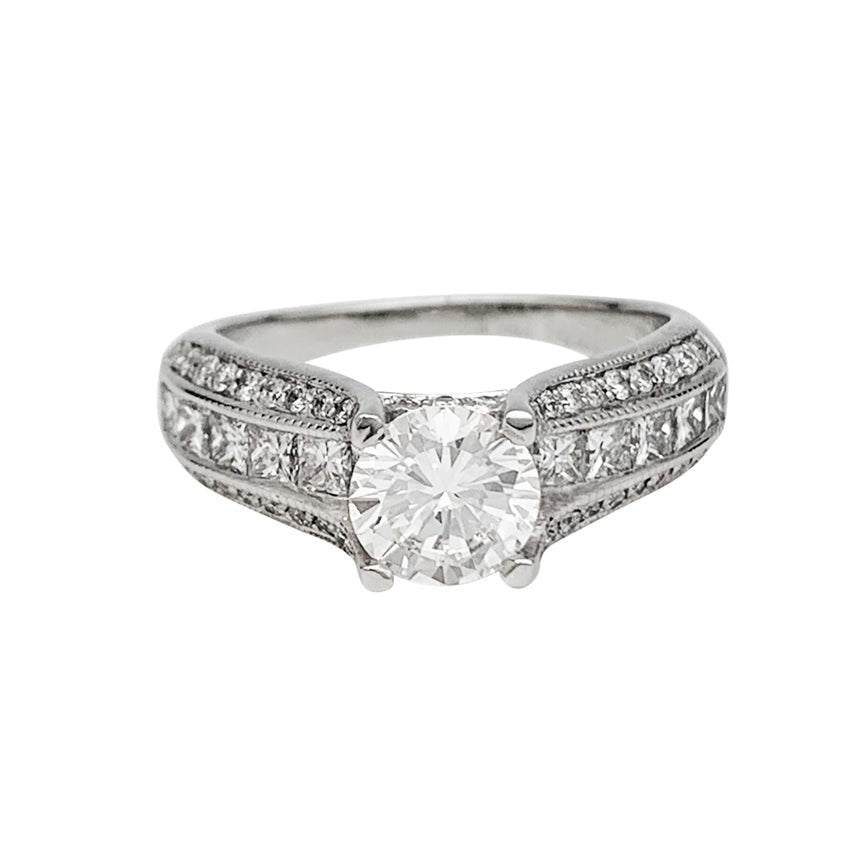 Bague diamant 1,13 carat en or blanc - Castafiore