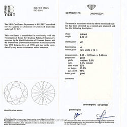 Bague diamant 2,52 carats, en or blanc - Castafiore