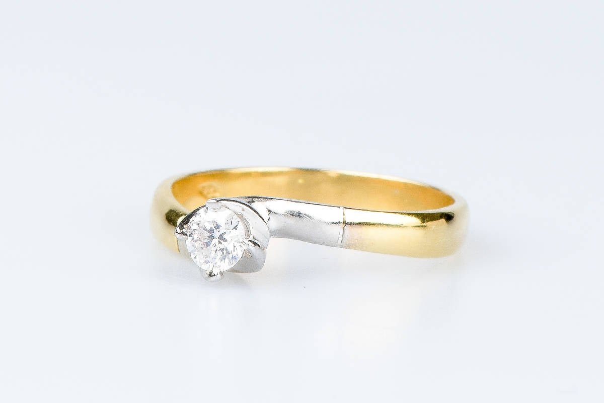 Bague diamant en or bicolore 18 carats - Castafiore