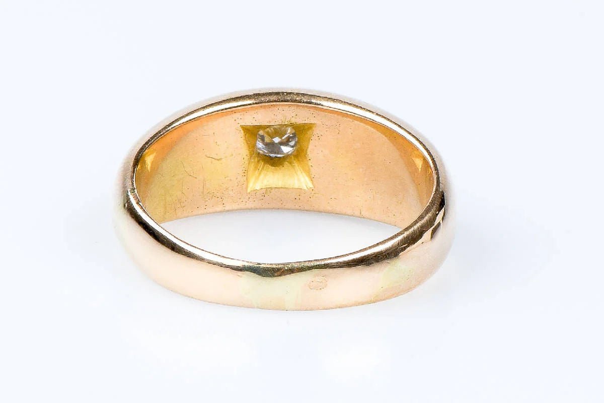 Bague diamant en or jaune 18 carats - Castafiore