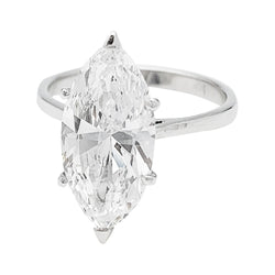 Bague diamant navette de 2,94 carats, D-VS2 - Castafiore
