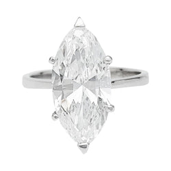 Bague diamant navette de 2,94 carats, D-VS2 - Castafiore