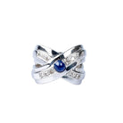 Bague diamant saphir en or blanc 18 carats - Castafiore