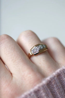 Bague diamants Art Déco bandeau - Castafiore