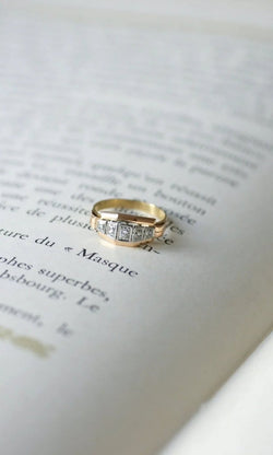 Bague diamants Art Déco bandeau - Castafiore