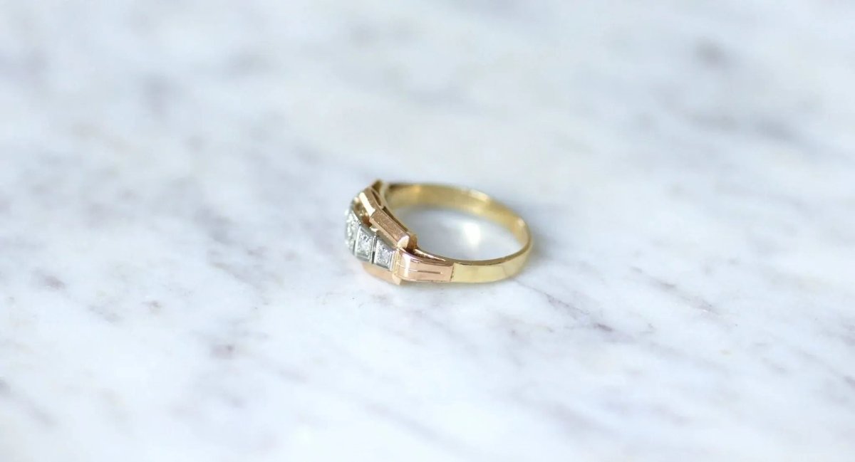 Bague diamants Art Déco bandeau - Castafiore