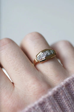 Bague diamants Art Déco bandeau - Castafiore