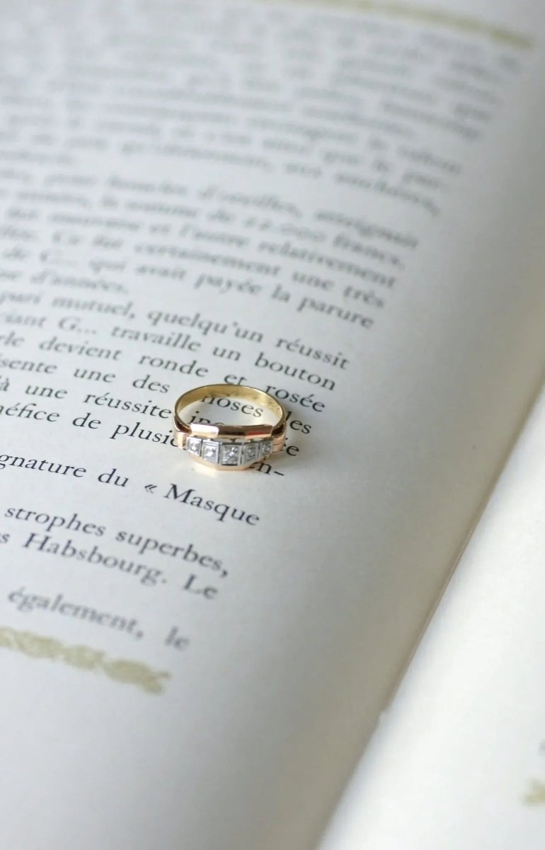 Bague diamants Art Déco bandeau - Castafiore