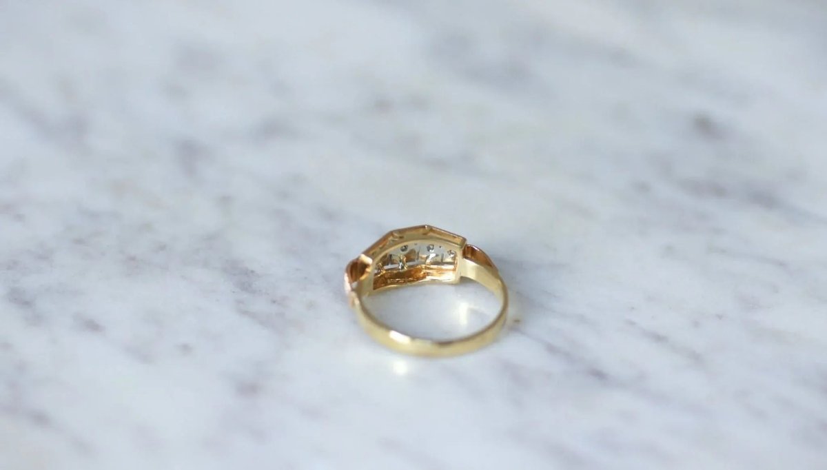 Bague diamants Art Déco bandeau - Castafiore