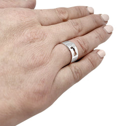 Bague DINH VAN, "Serrure", en or blanc et diamant - Castafiore