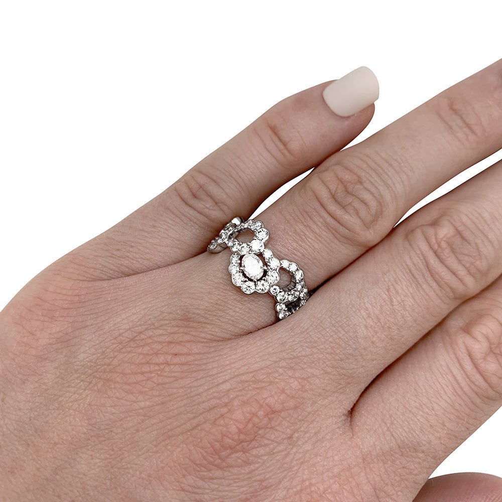 Bague DIOR "Archi" en or blanc et diamants - Castafiore