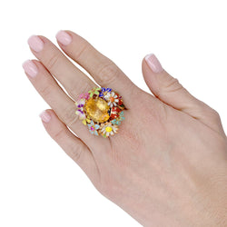 Bague Dior, "Diorette", citrine, laque, or jaune - Castafiore