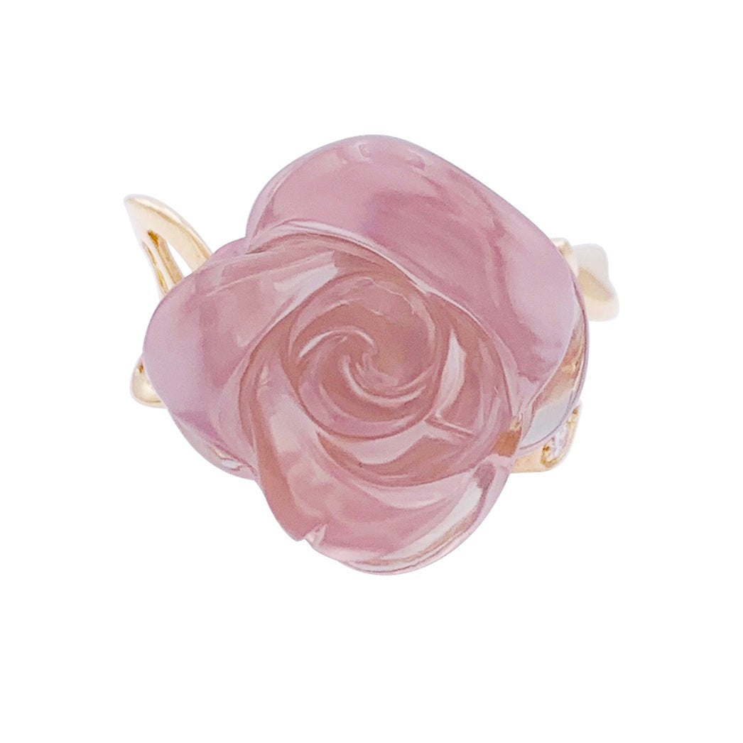 Bague Dior, "Pré Catelan", or rose, quartz rose, diamant. - Castafiore