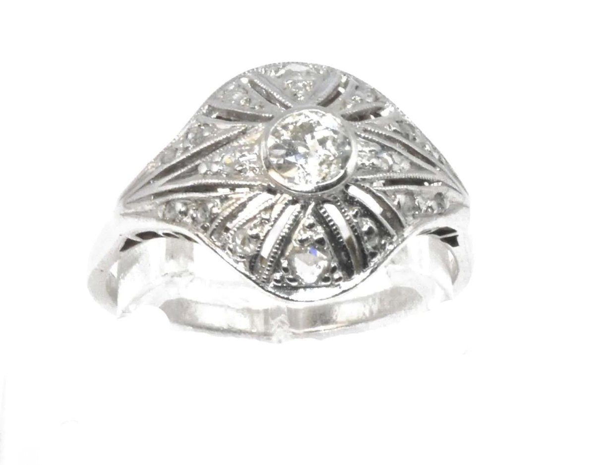 Bague dôme 1930 or gris - Castafiore