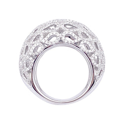 Bague dôme BUCHERER "Lacrima" or blanc et diamants - Castafiore