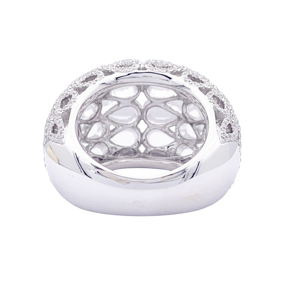 Bague dôme BUCHERER "Lacrima" or blanc et diamants - Castafiore