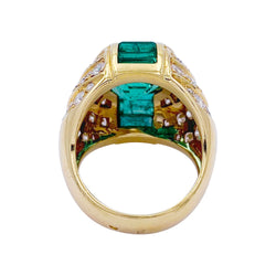 Bague dôme émeraudes, diamants - Castafiore