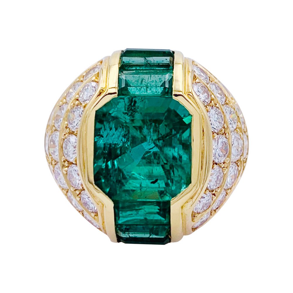 Bague dôme émeraudes, diamants - Castafiore