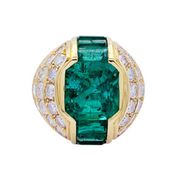 Bague dôme émeraudes, diamants - Castafiore