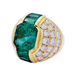 Bague dôme émeraudes, diamants - Castafiore