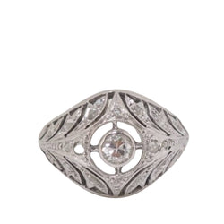 Bague Dôme en or blanc et platine - Castafiore