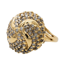 Bague Dôme en or jaune et diamants - Castafiore