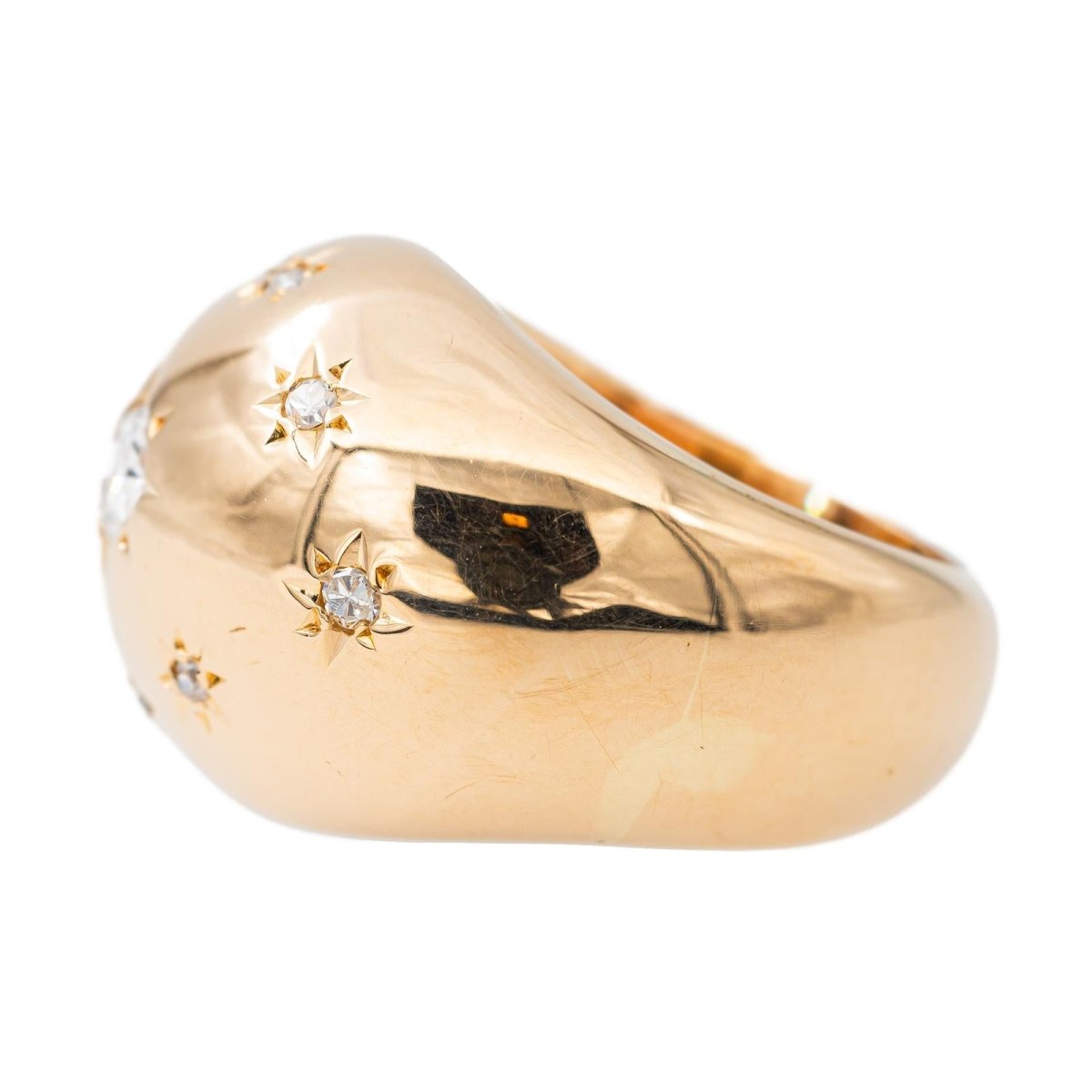 Bague Dôme en or rose et diamants - Castafiore