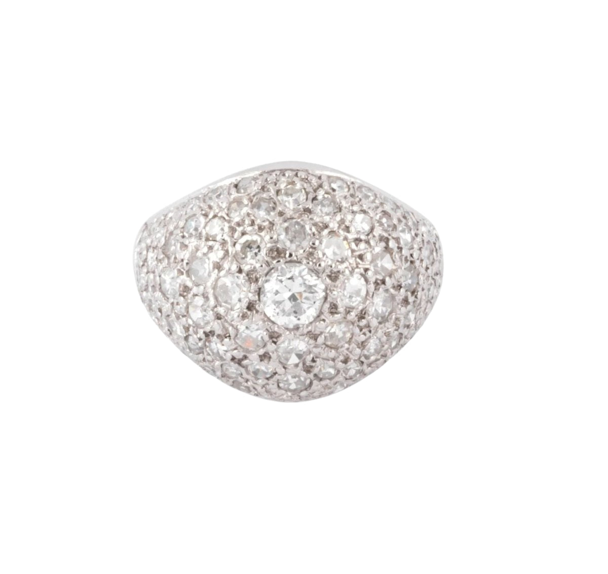 Bague dôme en platine et diamants - Castafiore